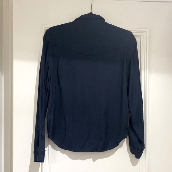 All Saints Blue cowboy style shirt US 4 - Picture 2 of 6